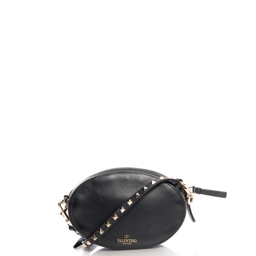 Valentino Cross Body V Logo Crossbody in Black, Calfskin