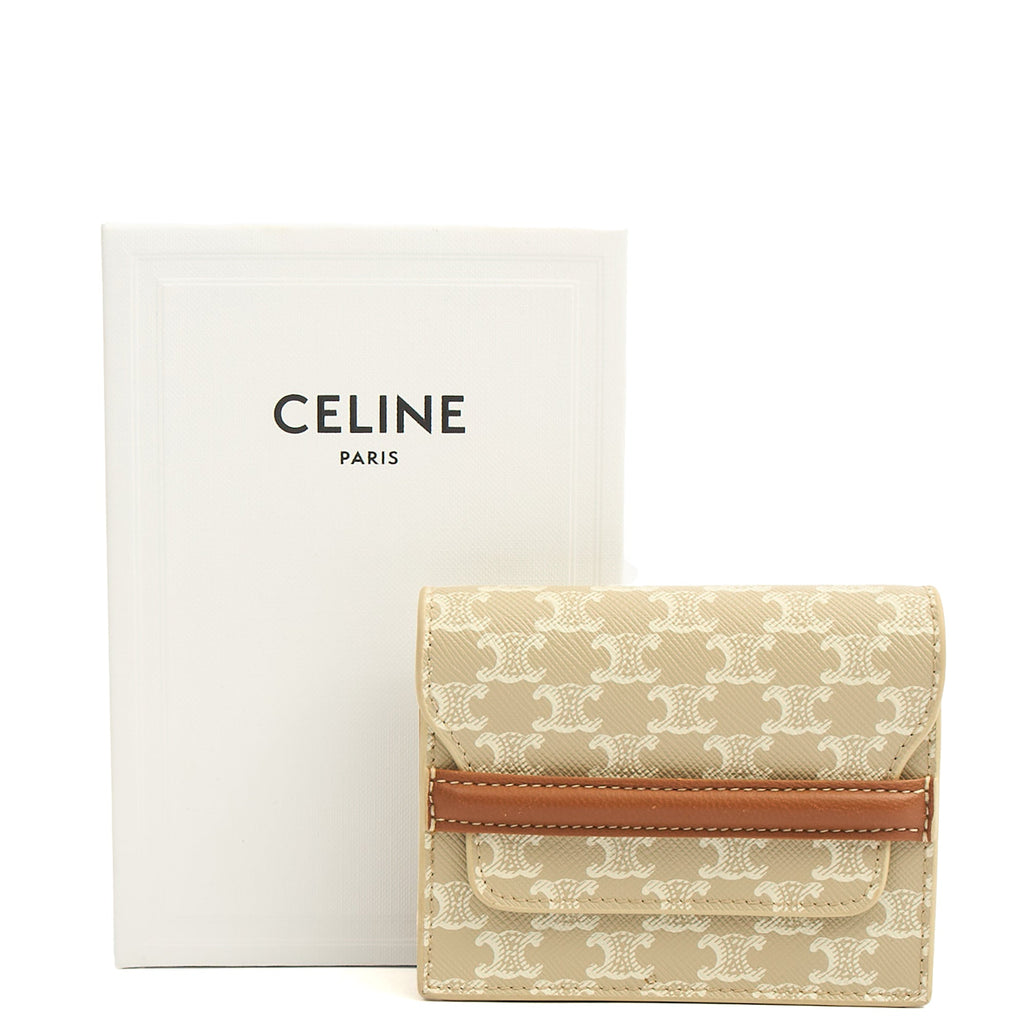 Celine Wallet in Brown, Box Calfskin