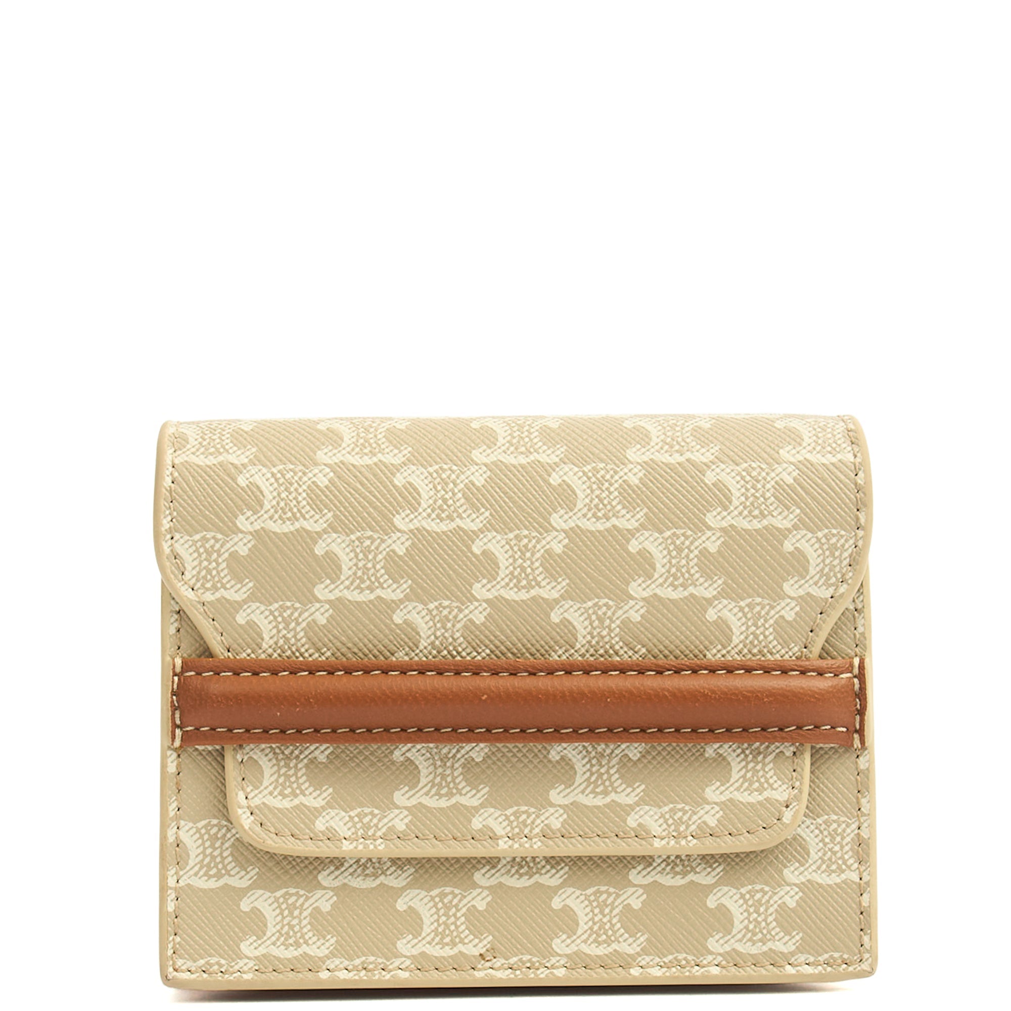 Celine Wallet in Brown, Box Calfskin