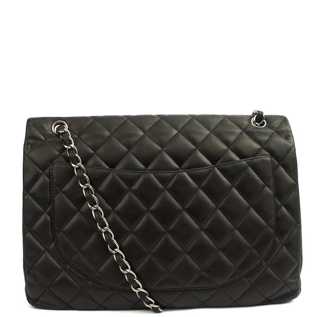 Chanel Shoulder Bag Classic Single Flap - Maxi in Black, Lambskin Leather