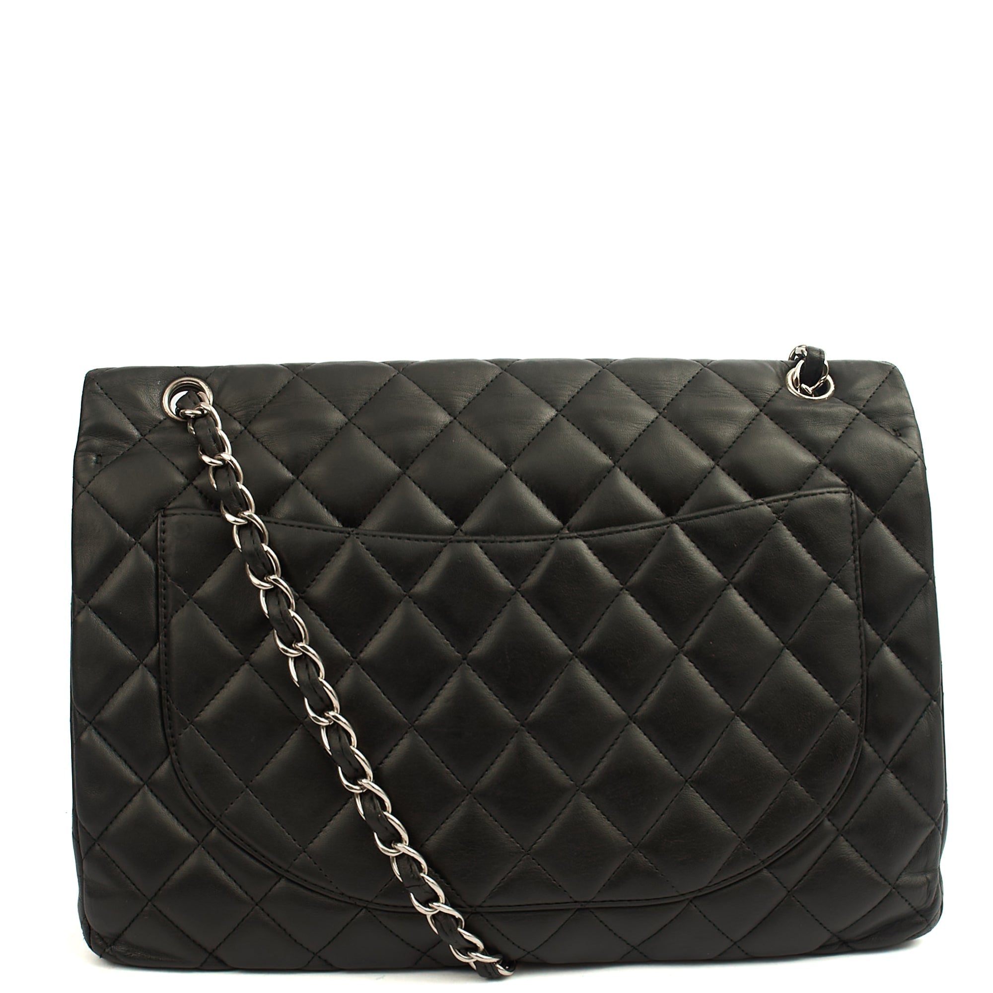 Chanel Shoulder Bag Classic Single Flap - Maxi in Black, Lambskin Leather