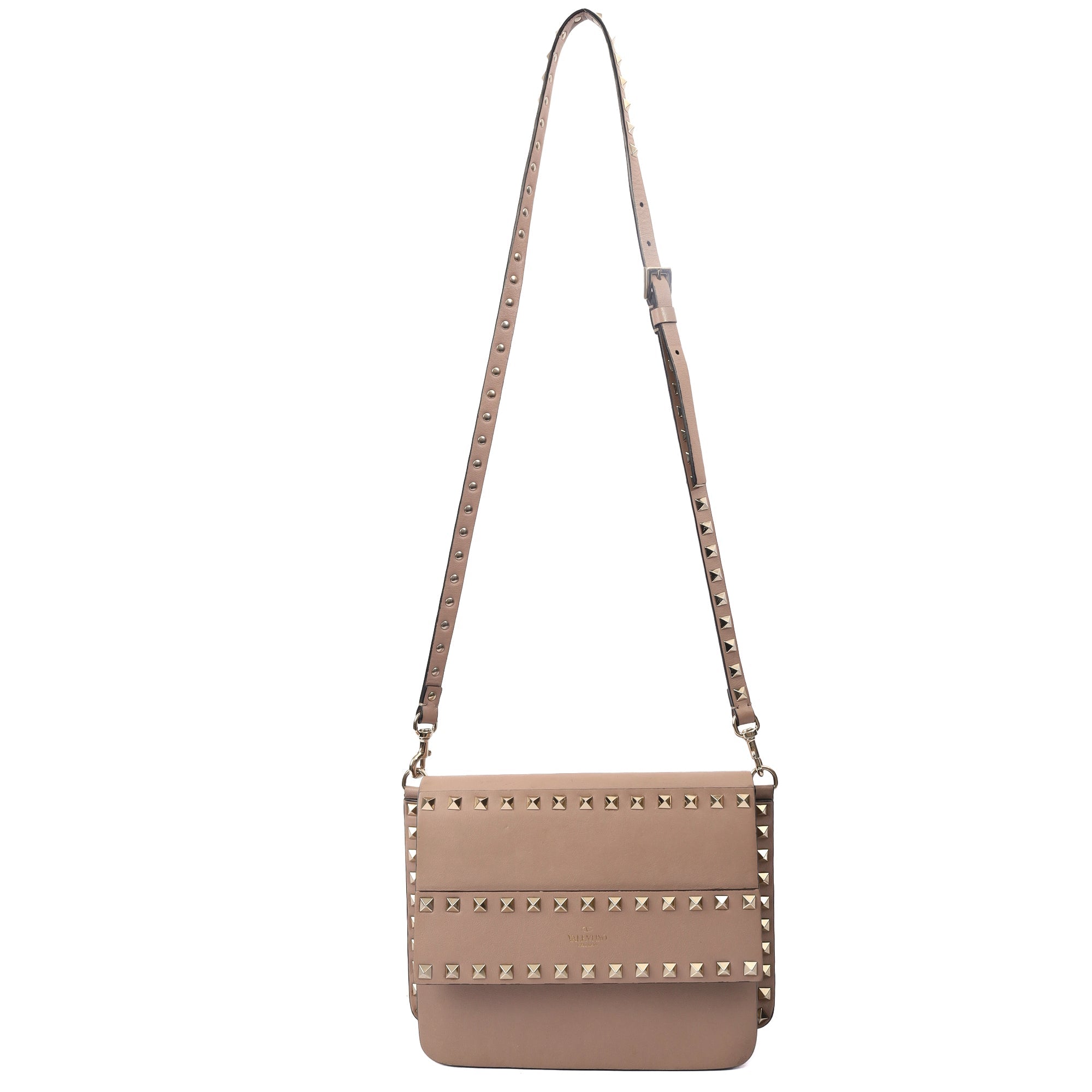 Valentino Cross Body Rockstud Camera Bag in Pink, Leather
