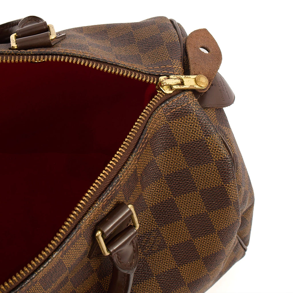 Louis Vuitton Top Handle Speedy 30 in Damier Ebene, Canvas