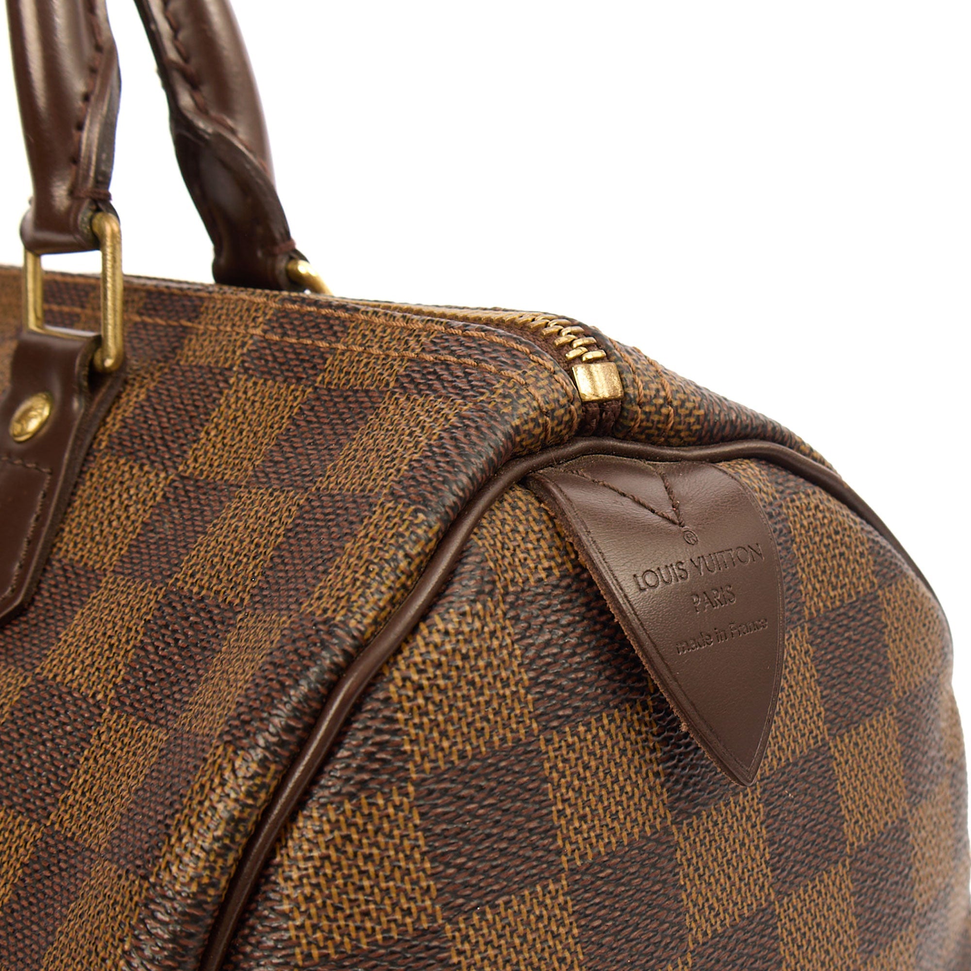 Louis Vuitton Top Handle Speedy 30 in Damier Ebene, Canvas
