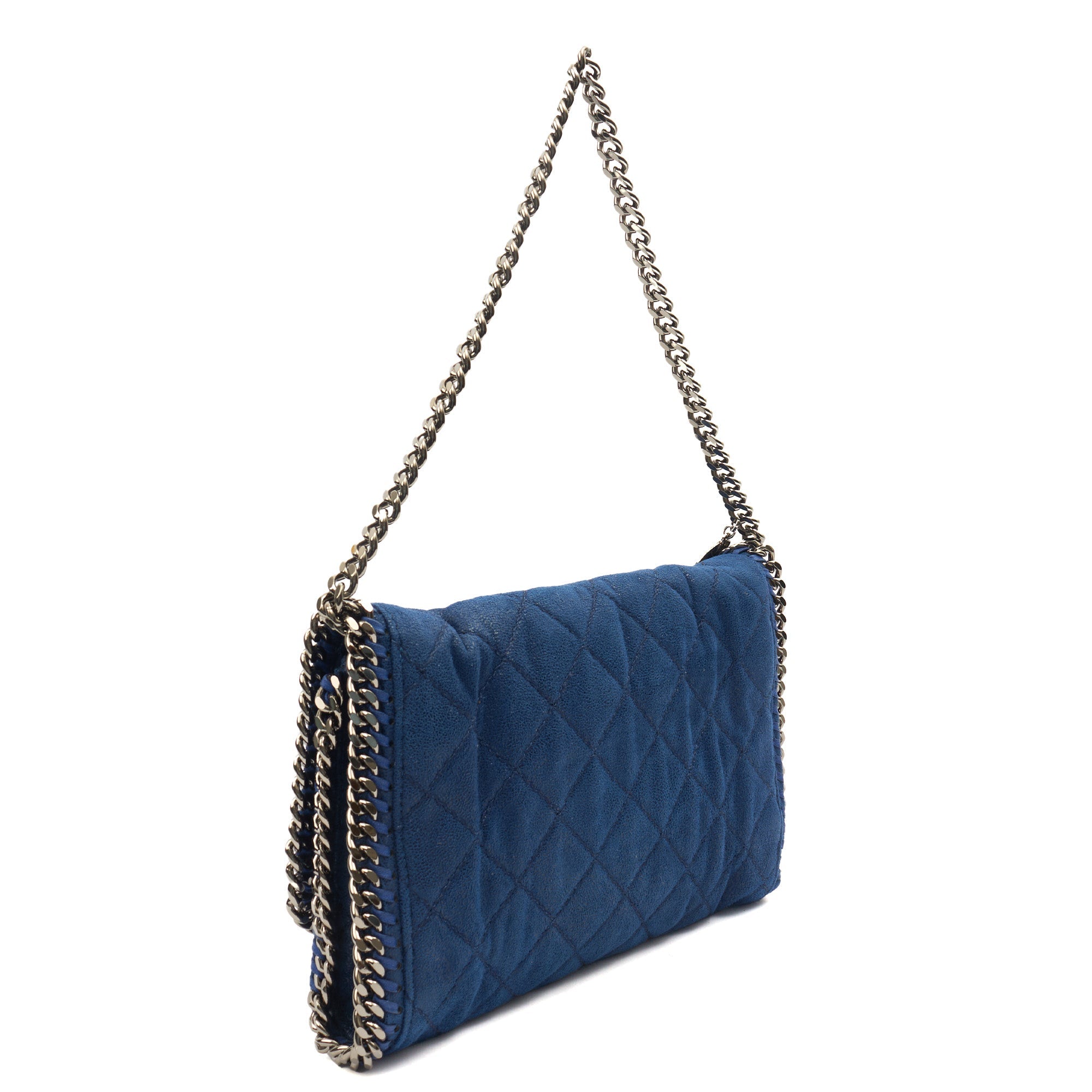 Stella McCartney Cross Body Falabella Fold Over Tote in Blue, Fabric