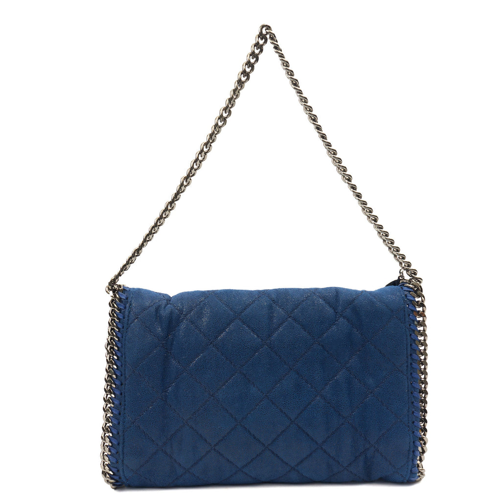 Stella McCartney Cross Body Falabella Fold Over Tote in Blue, Fabric