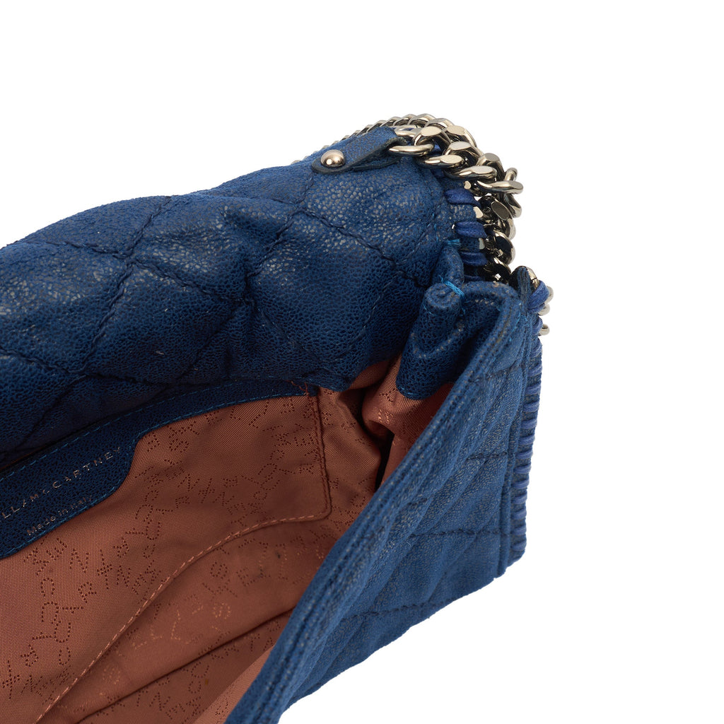 Stella McCartney Cross Body Falabella Fold Over Tote in Blue, Fabric