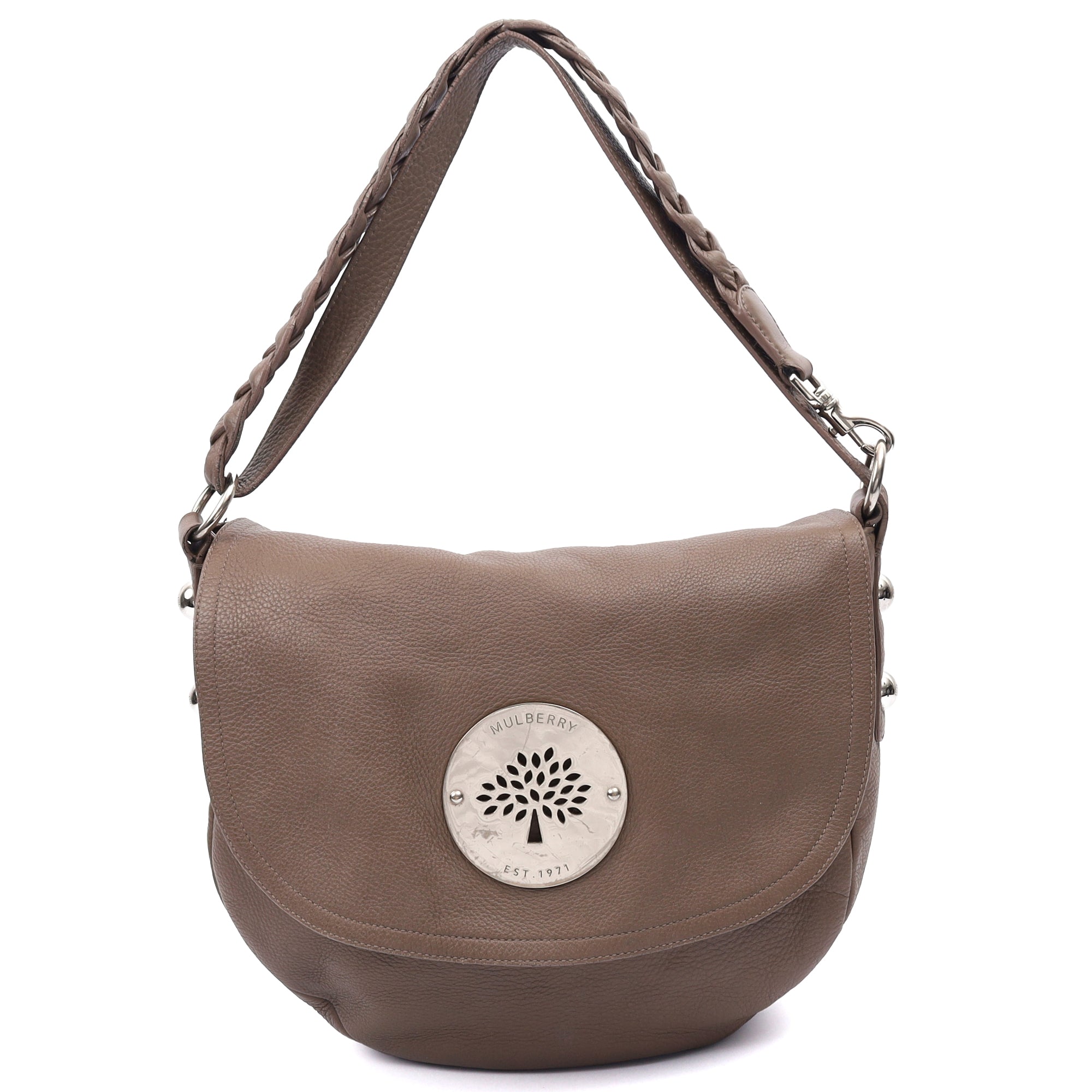 Mulberry Cross Body Daria Satchel in Clay, Calfskin Leather