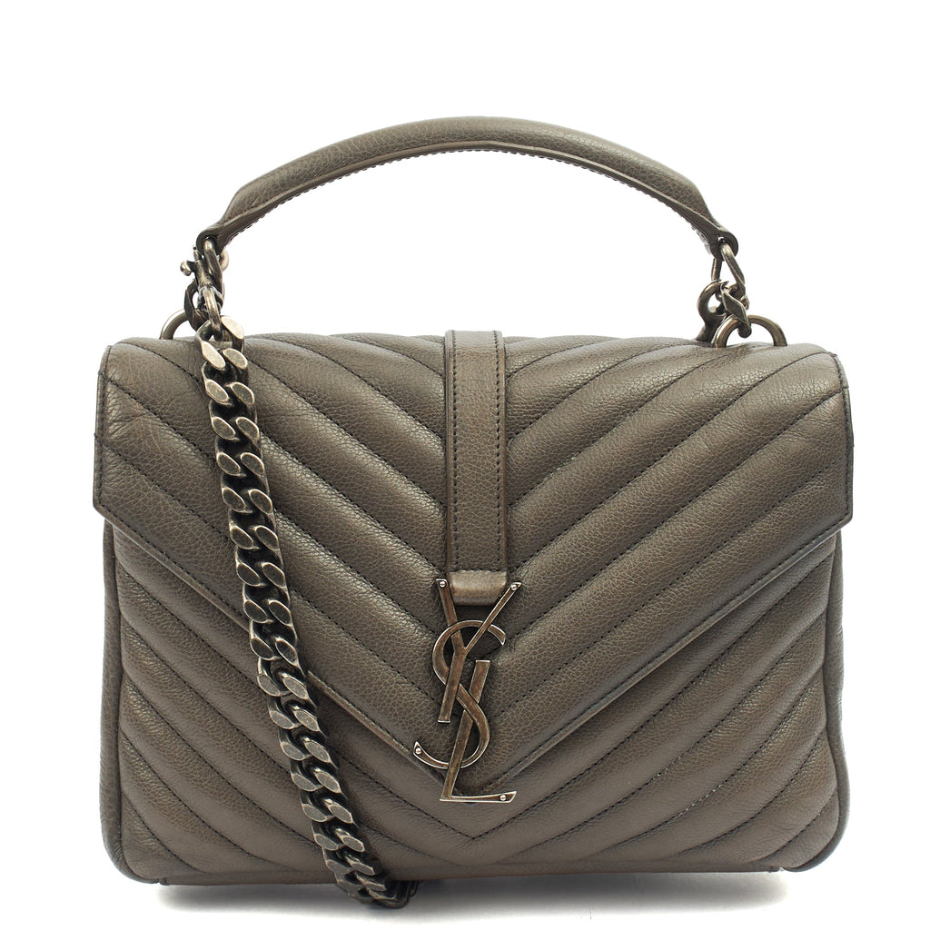 Saint Laurent Cross Body Envelope - Medium in Grey, Leather