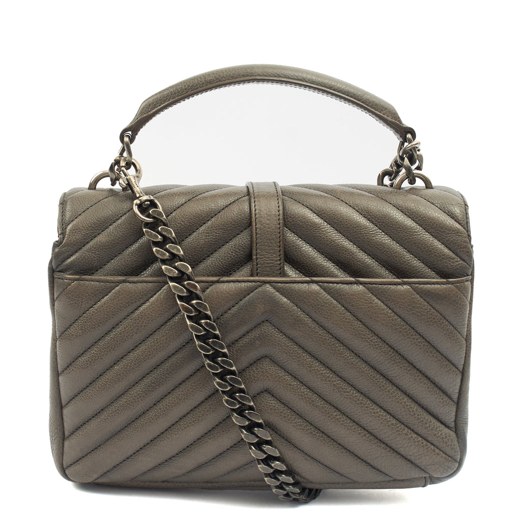 Saint Laurent Cross Body Envelope - Medium in Grey, Leather