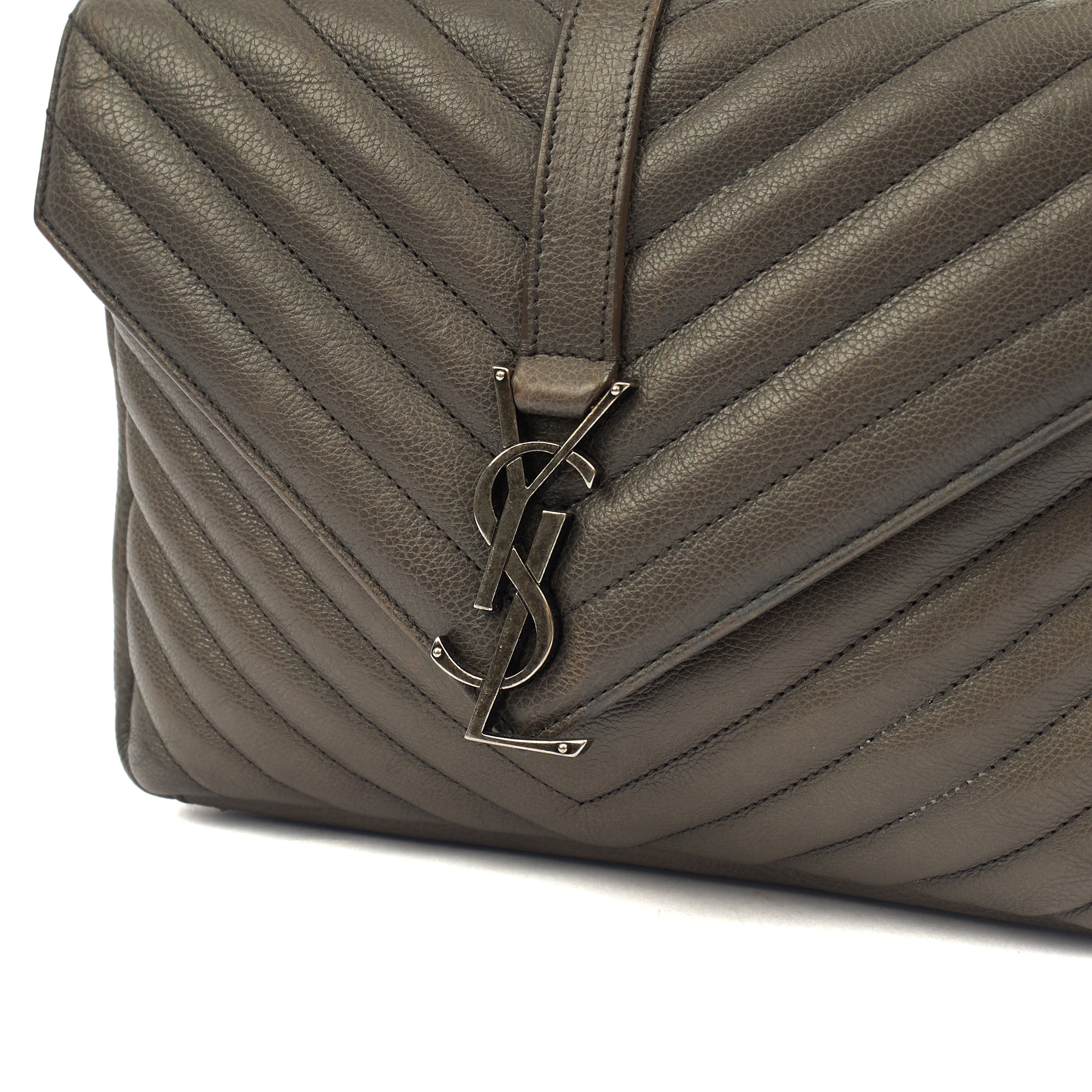 Saint Laurent Cross Body Envelope - Medium in Grey, Leather