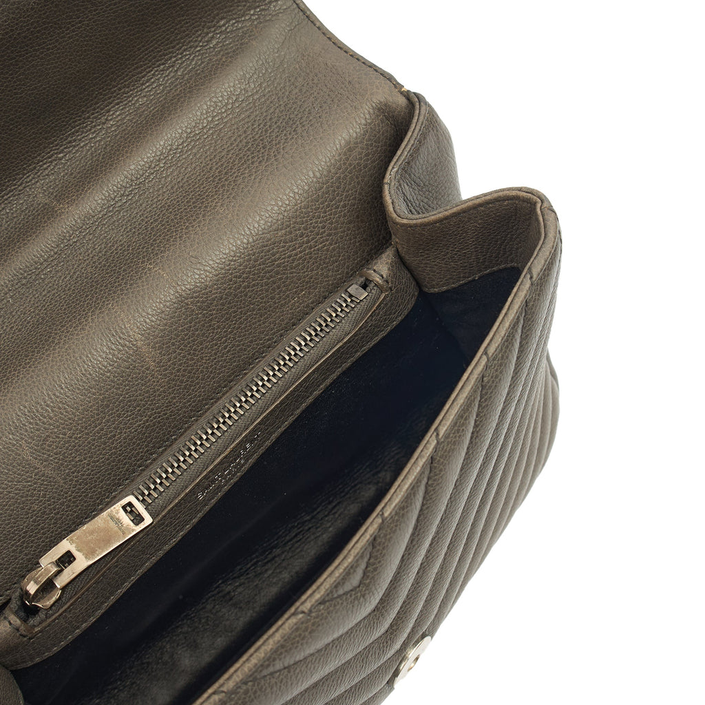 Saint Laurent Cross Body Envelope - Medium in Grey, Leather