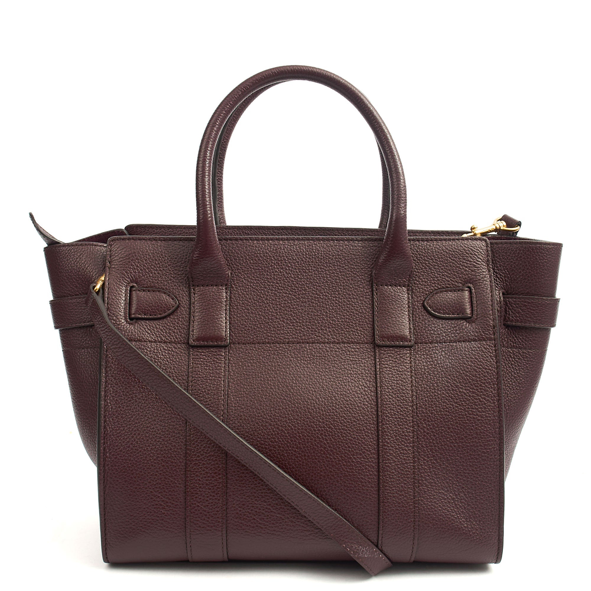 Mulberry Top Handle Zipped Bayswater in Oxblood, Calfskin Leather