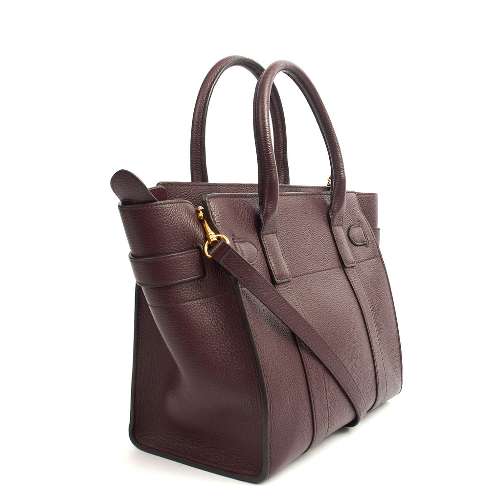 Mulberry Top Handle Zipped Bayswater in Oxblood, Calfskin Leather