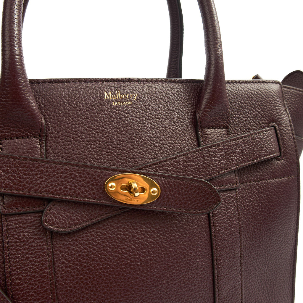 Mulberry Top Handle Zipped Bayswater in Oxblood, Calfskin Leather