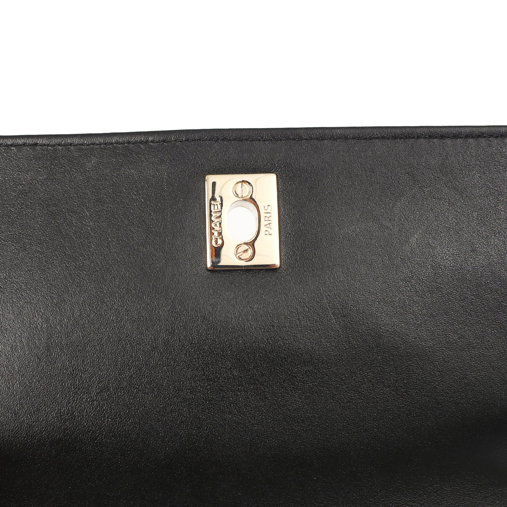 Chanel Shoulder Bag Flap Bag in Black, Calfskin Leather