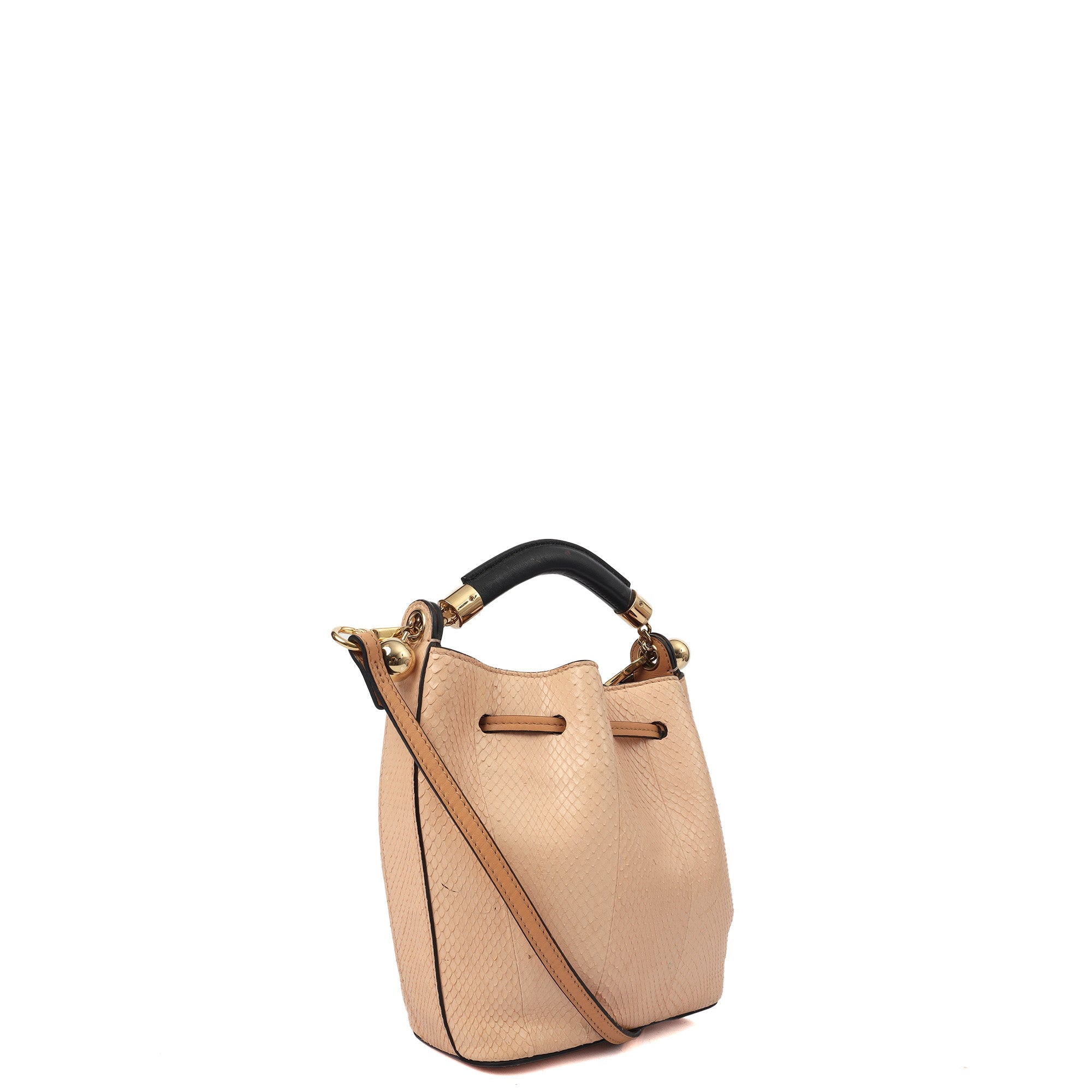 Chloe Bucket Bag Tote in Pink, Exotic Effect Leather