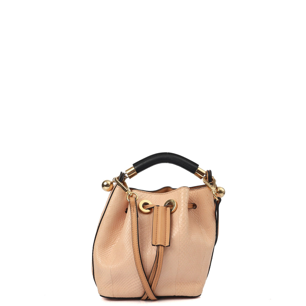 Chloe Bucket Bag Tote in Pink, Exotic Effect Leather