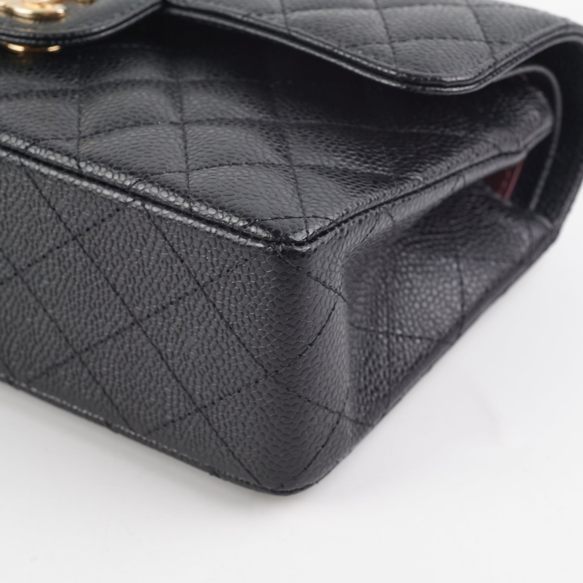 Chanel Classic Flap Small Black Caviar Shoulder Bag (Microchipped)