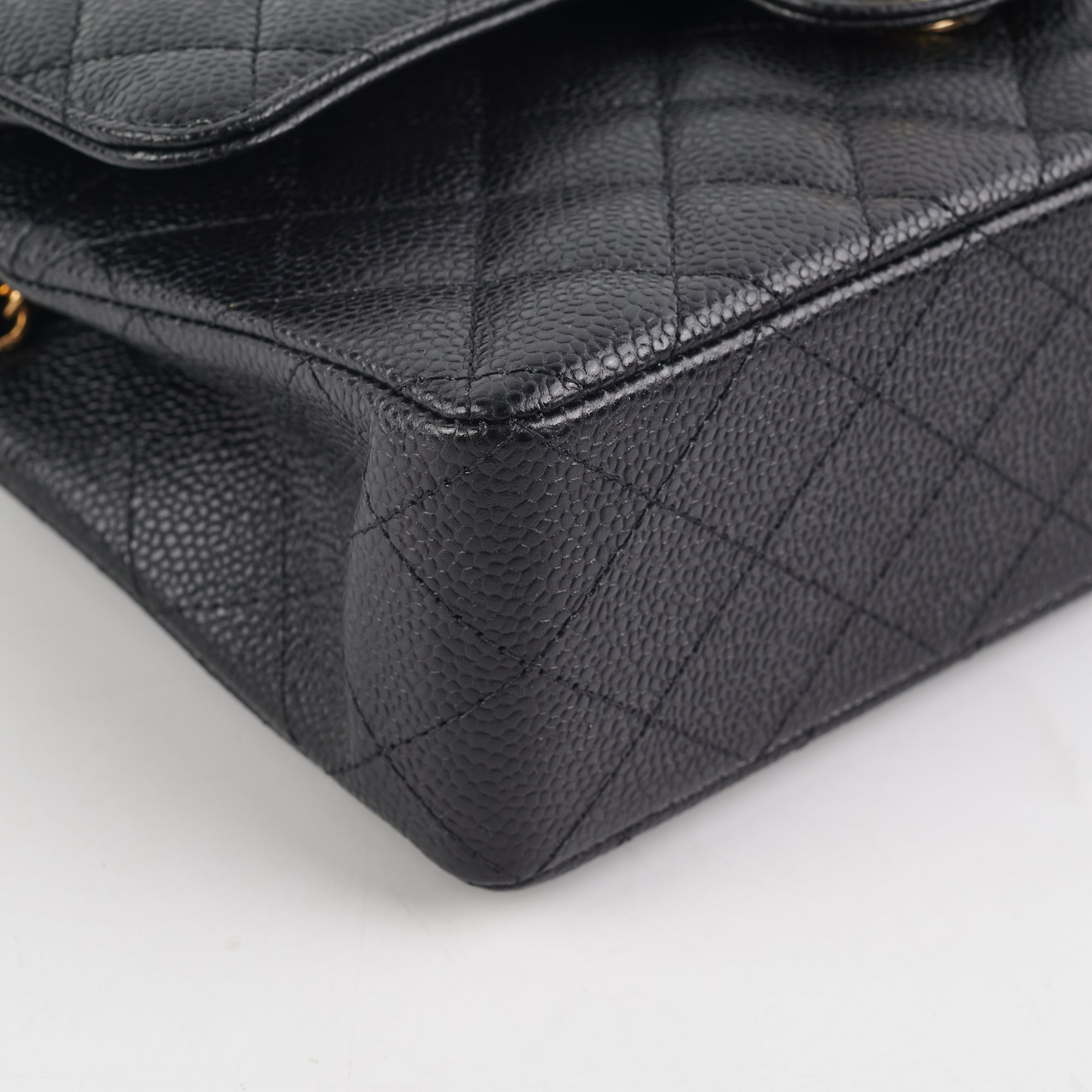 Chanel Classic Flap Small Black Caviar Shoulder Bag (Microchipped)
