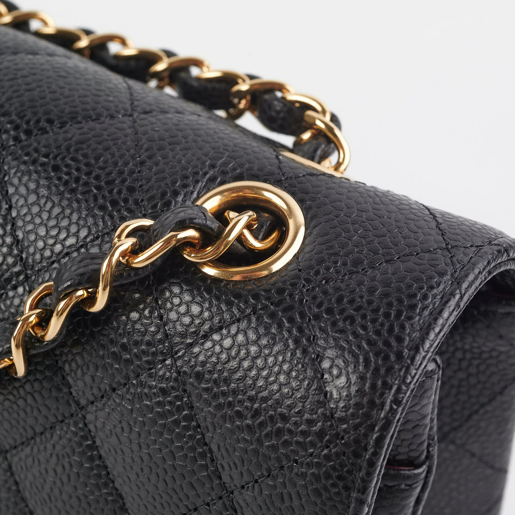 Chanel Classic Flap Small Black Caviar Shoulder Bag (Microchipped)