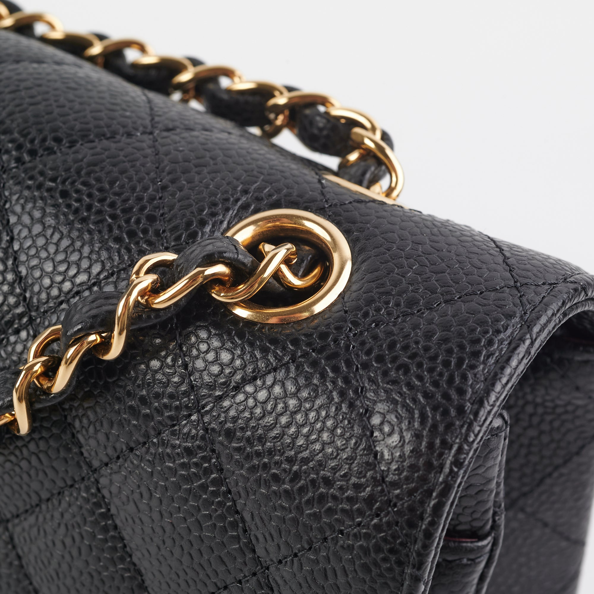 Chanel Classic Flap Small Black Caviar Shoulder Bag (Microchipped)