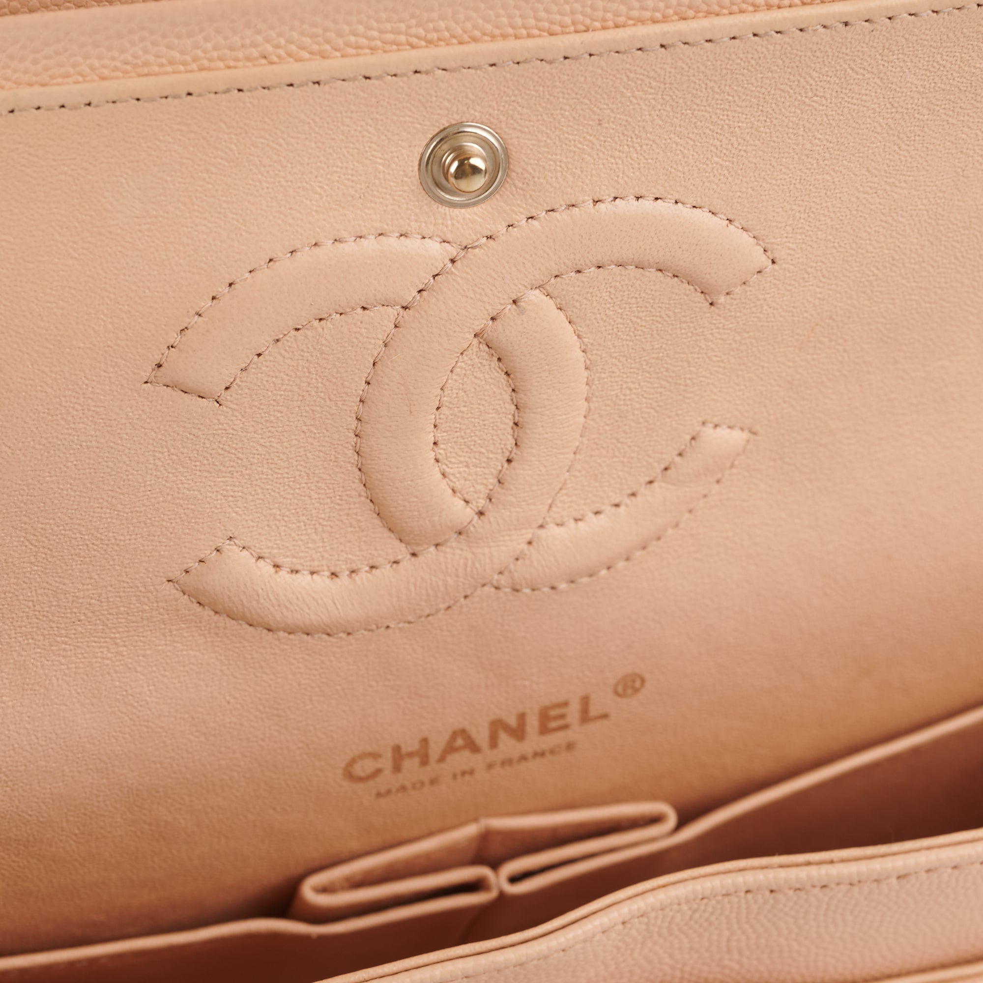 Chanel Classic Flap Medium Beige Clair Caviar Shoulder Bag
