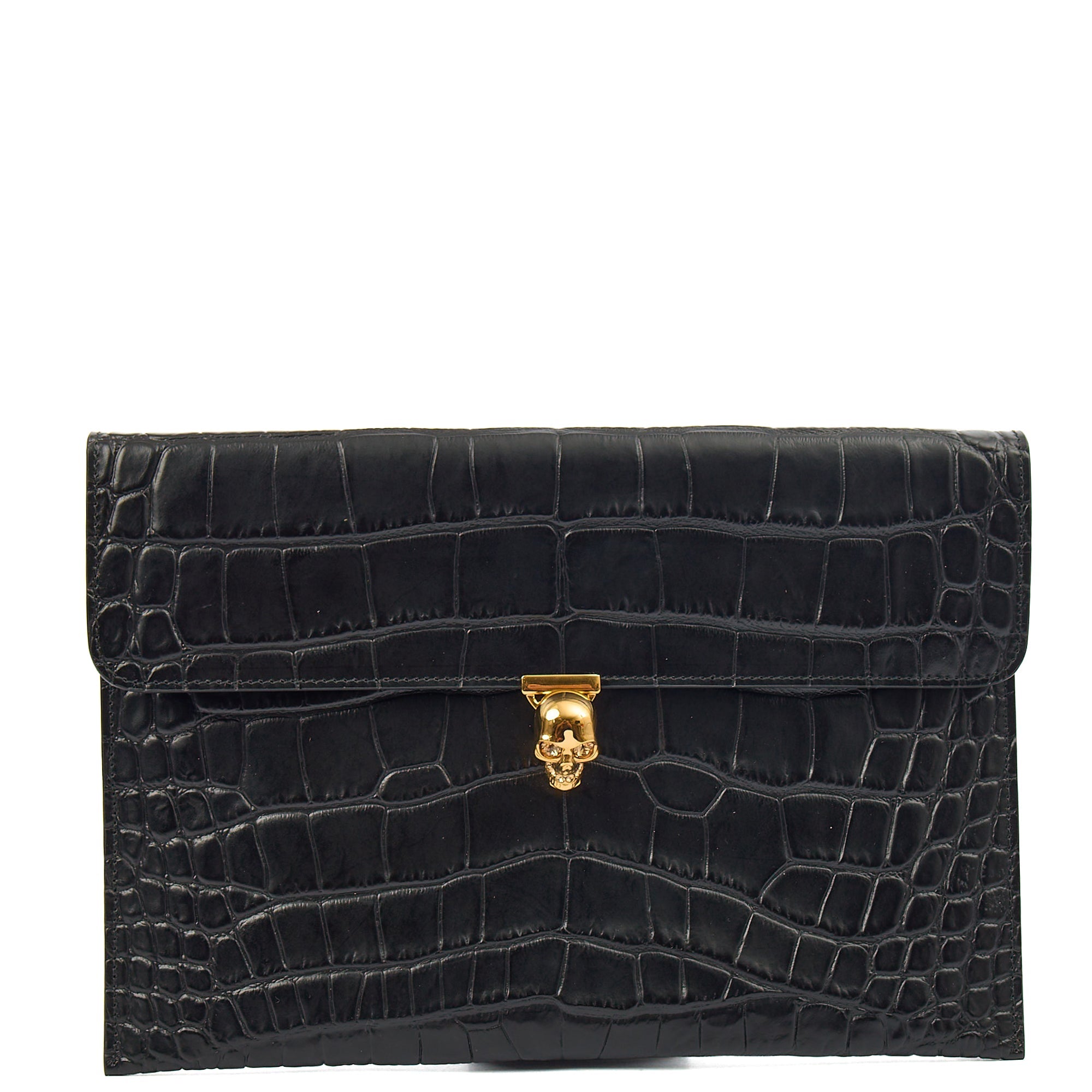 Alexander McQueen Clutch Box Clutch Skull in Black, Leather