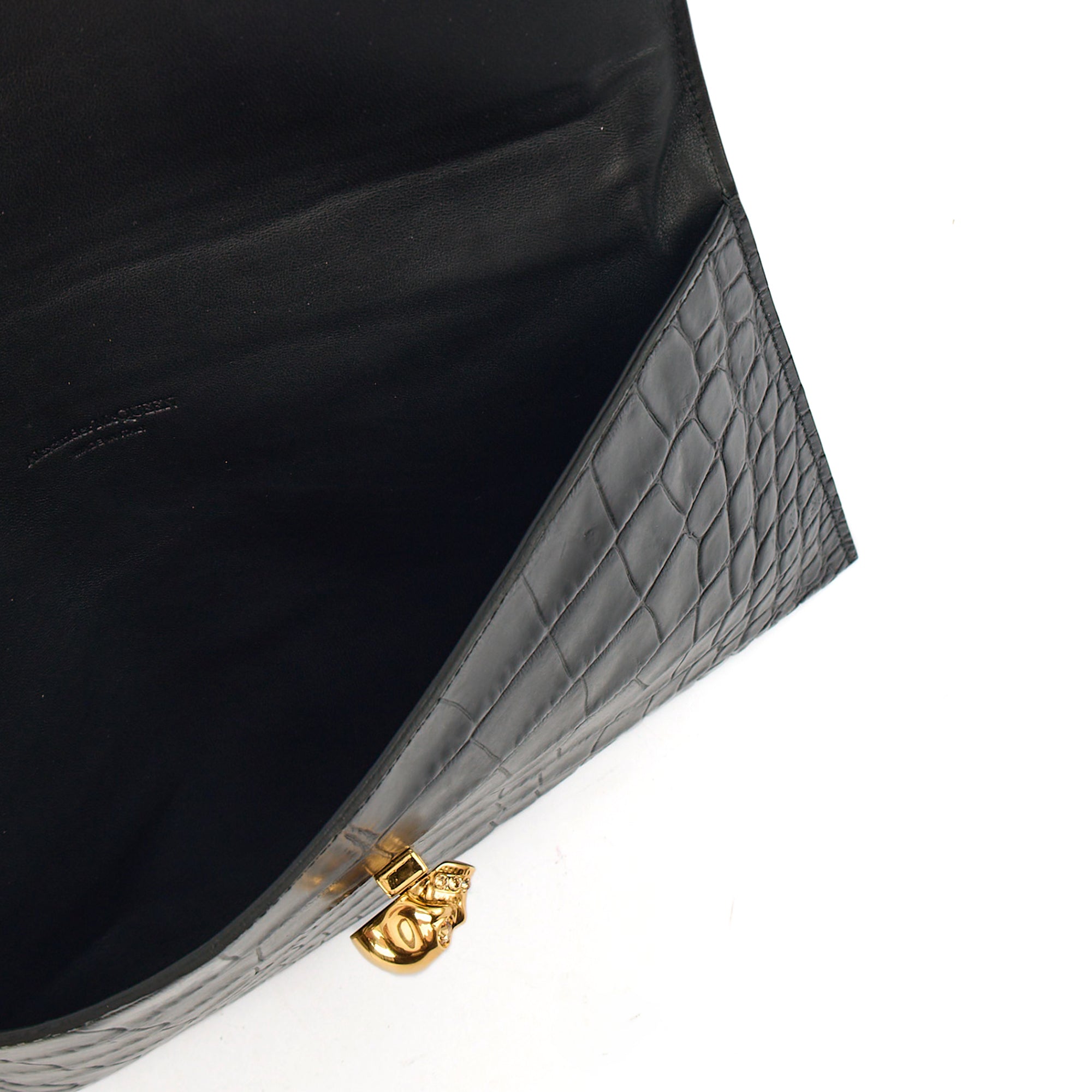 Alexander McQueen Clutch Box Clutch Skull in Black, Leather