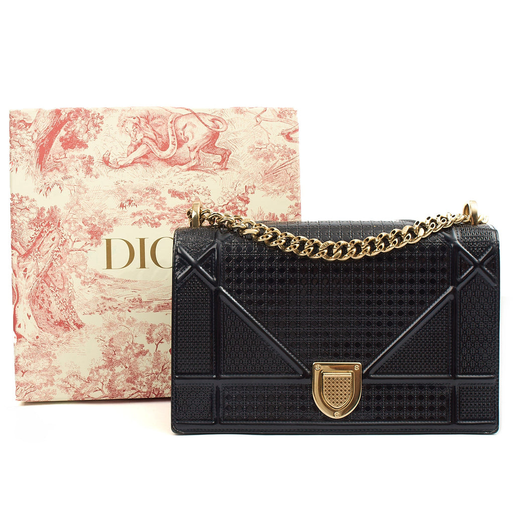 Christian Dior Shoulder Bag Diorama - Small in Blue, Leather