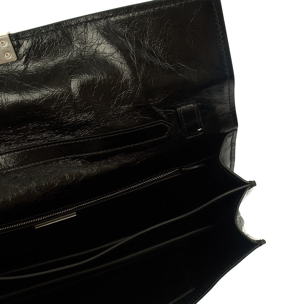 Prada Top Handle Saffiano Soft in Black, Patent Leather