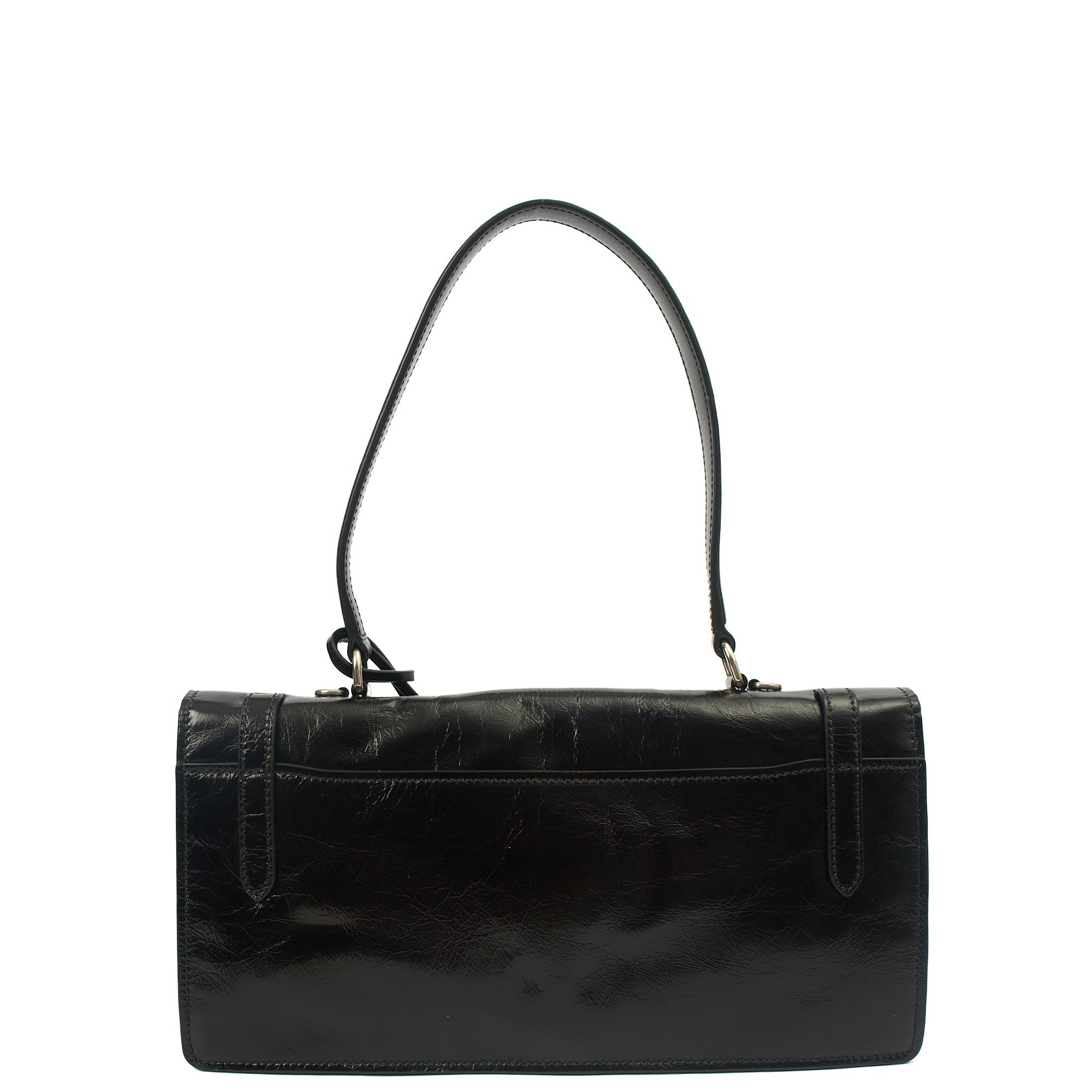 Prada Top Handle Saffiano Soft in Black, Patent Leather