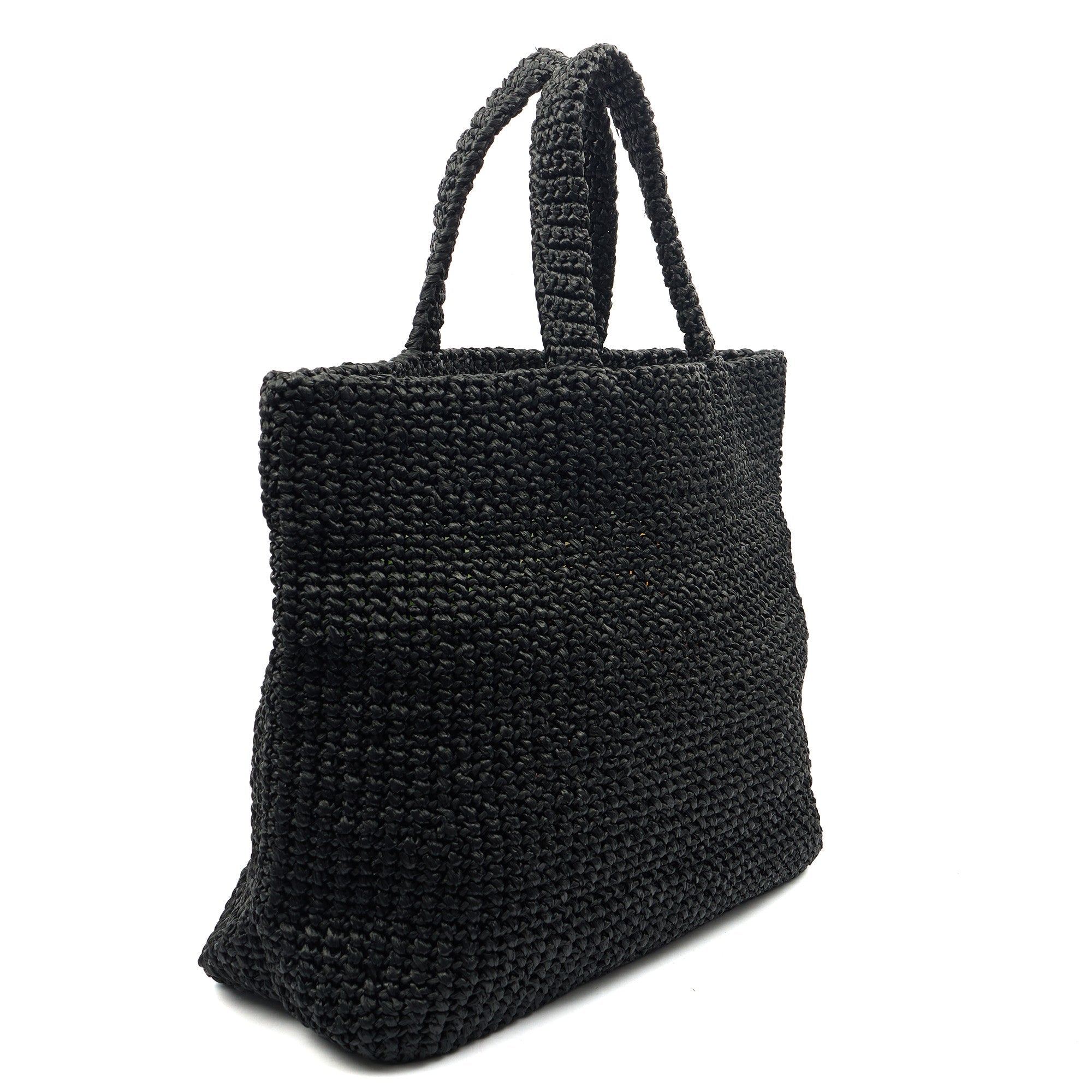 Prada Tote Raffia Summer Tote in Black, Fabric