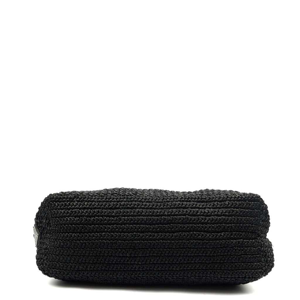 Prada Tote Raffia Summer Tote in Black, Fabric