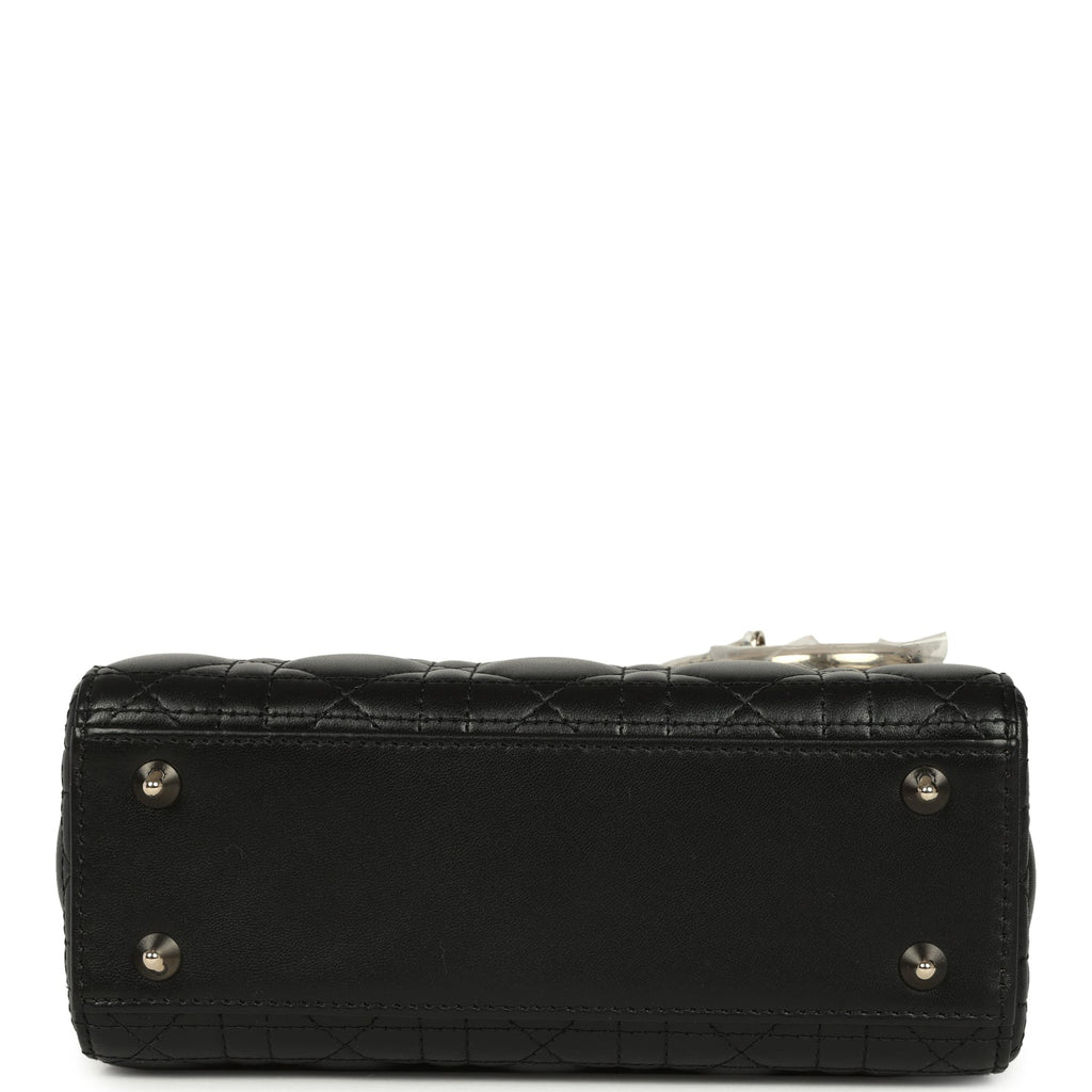 Christian Dior Small Lady Dior Bag Black Cannage Lambskin and Multicolor Python Light Gold Hardware