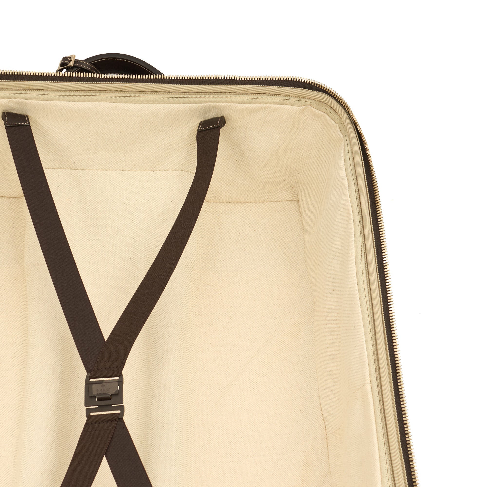 Gucci Wheeled Savoy Suitcase in Neutral, Leather