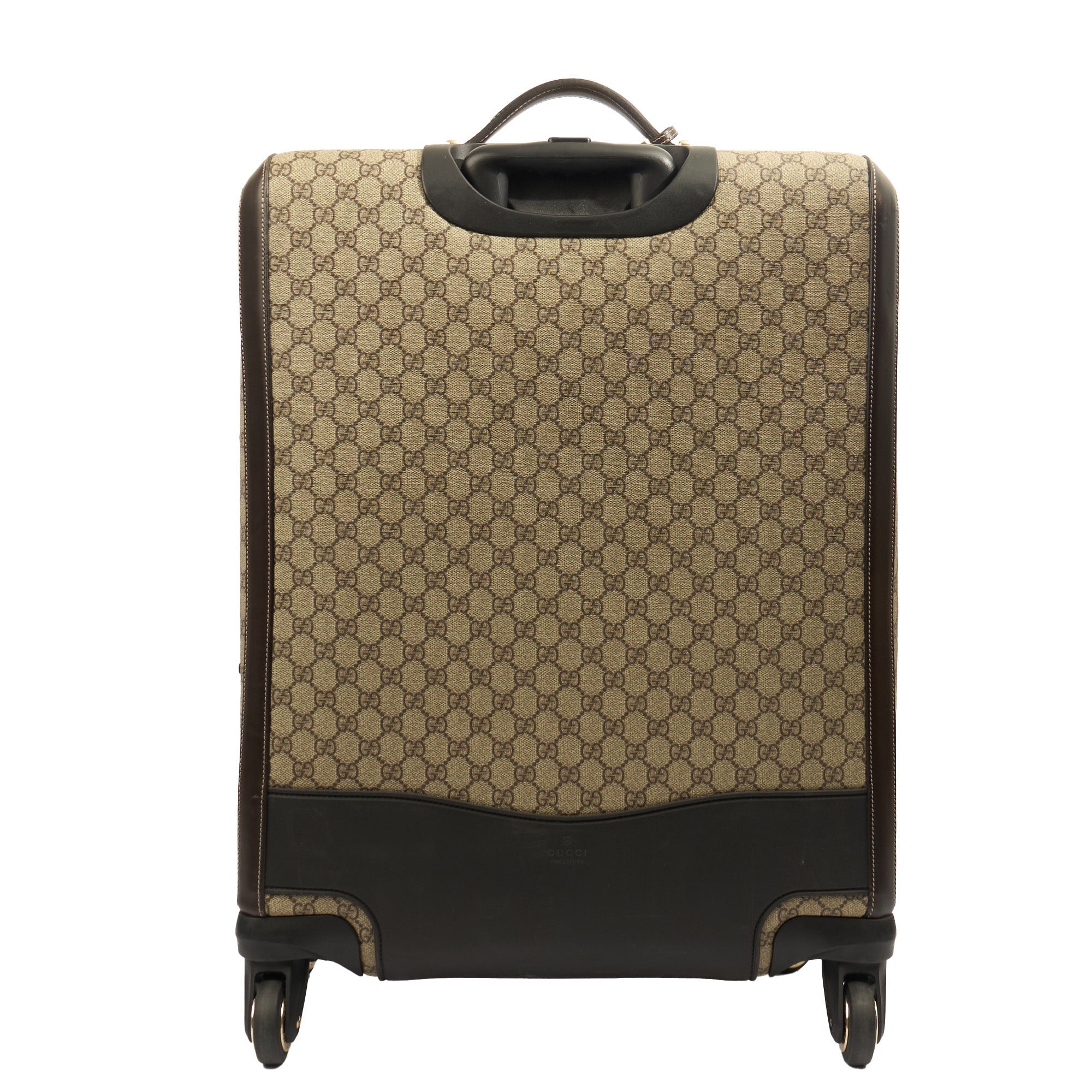 Gucci Wheeled Savoy Suitcase in Neutral, Leather