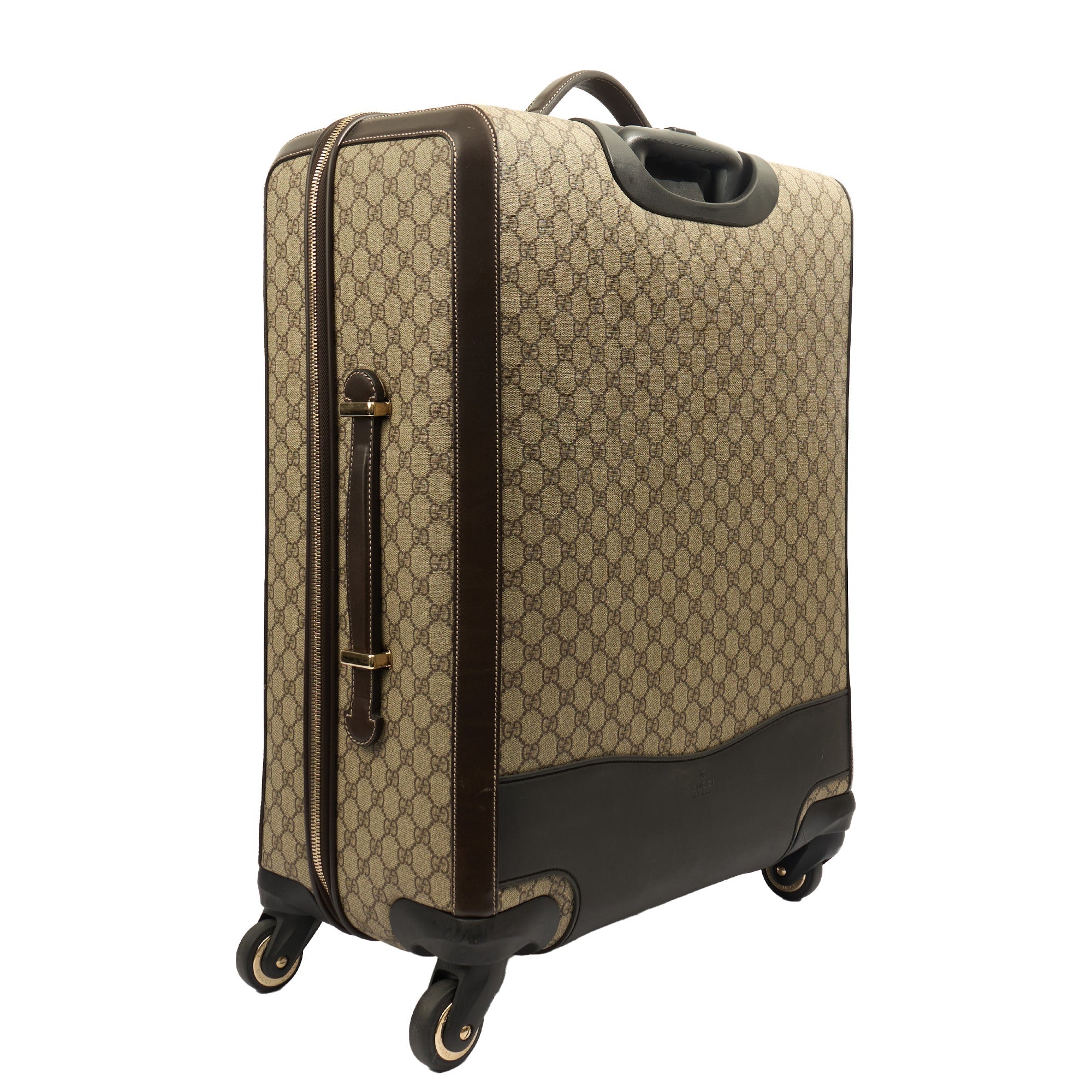 Gucci Wheeled Savoy Suitcase in Neutral, Leather