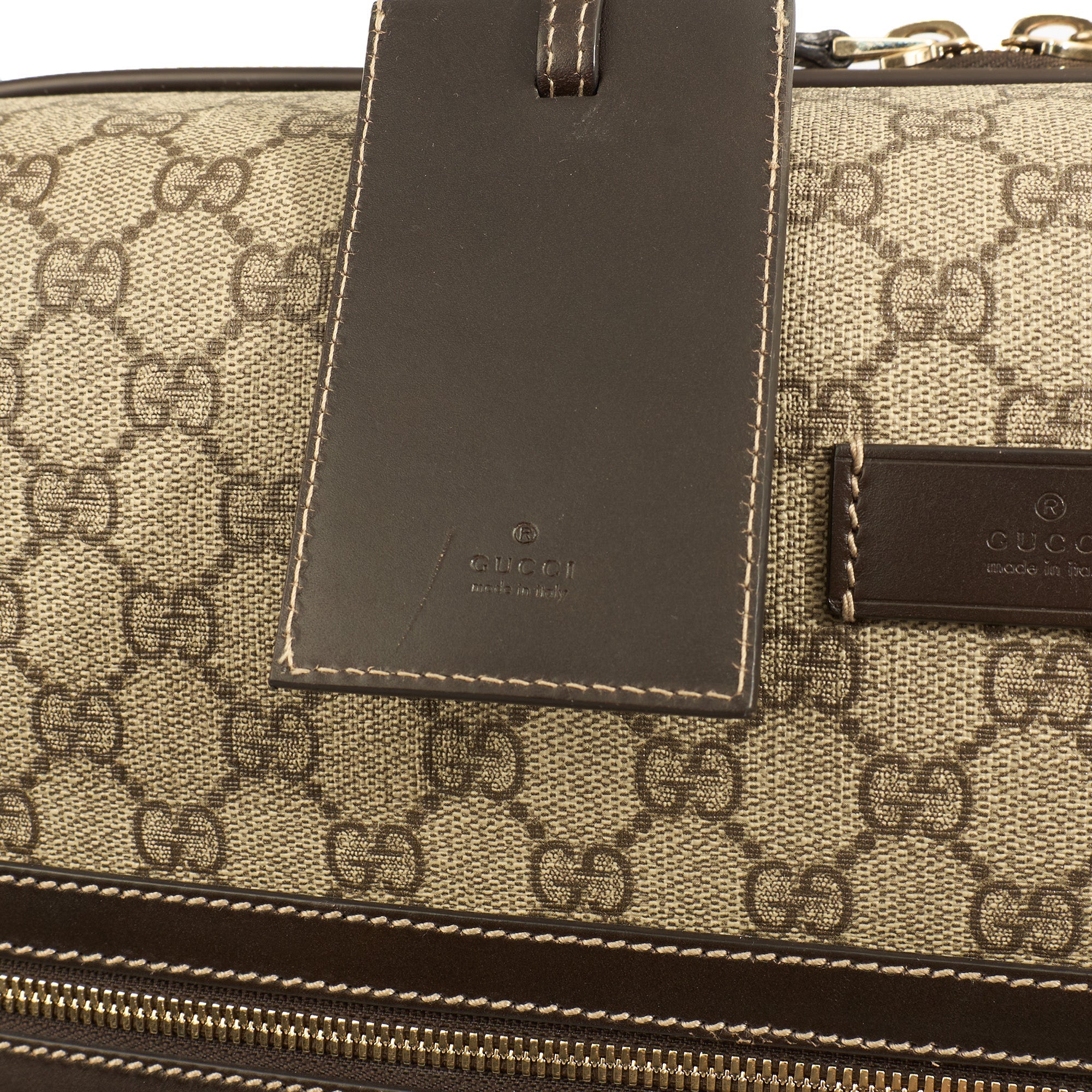 Gucci Wheeled Savoy Suitcase in Neutral, Leather