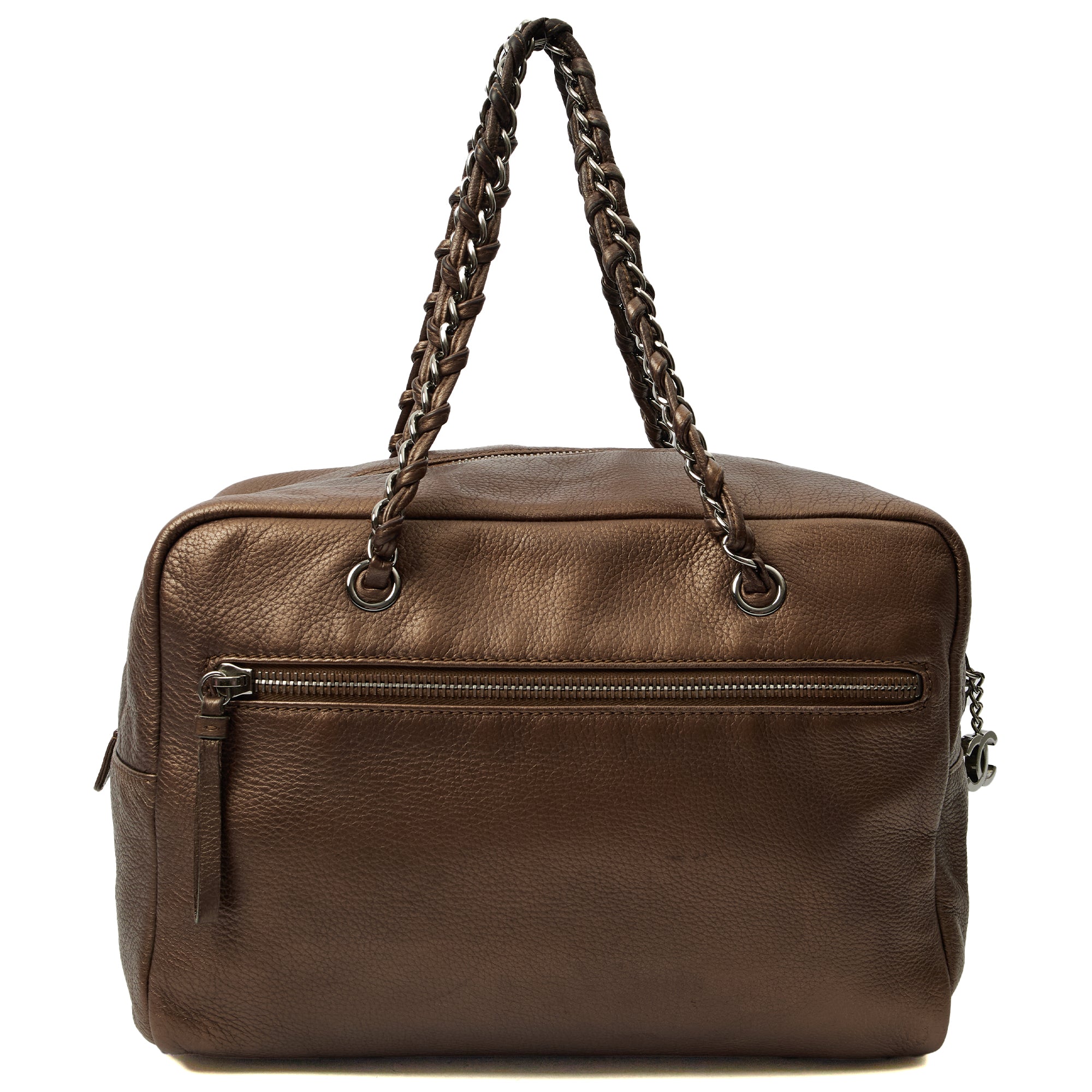 Chanel Shoulder Bag Luxe Ligne Tote in Metallic, Leather