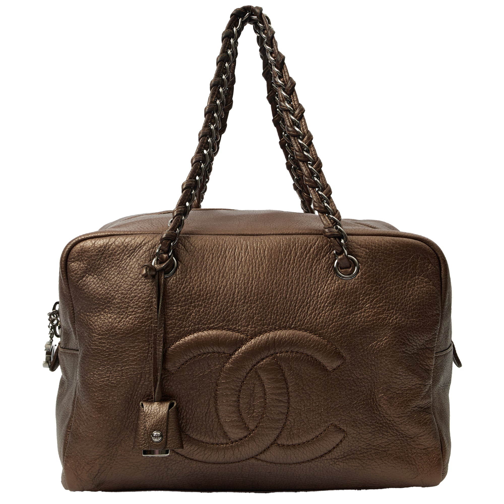 Chanel Shoulder Bag Luxe Ligne Tote in Metallic, Leather
