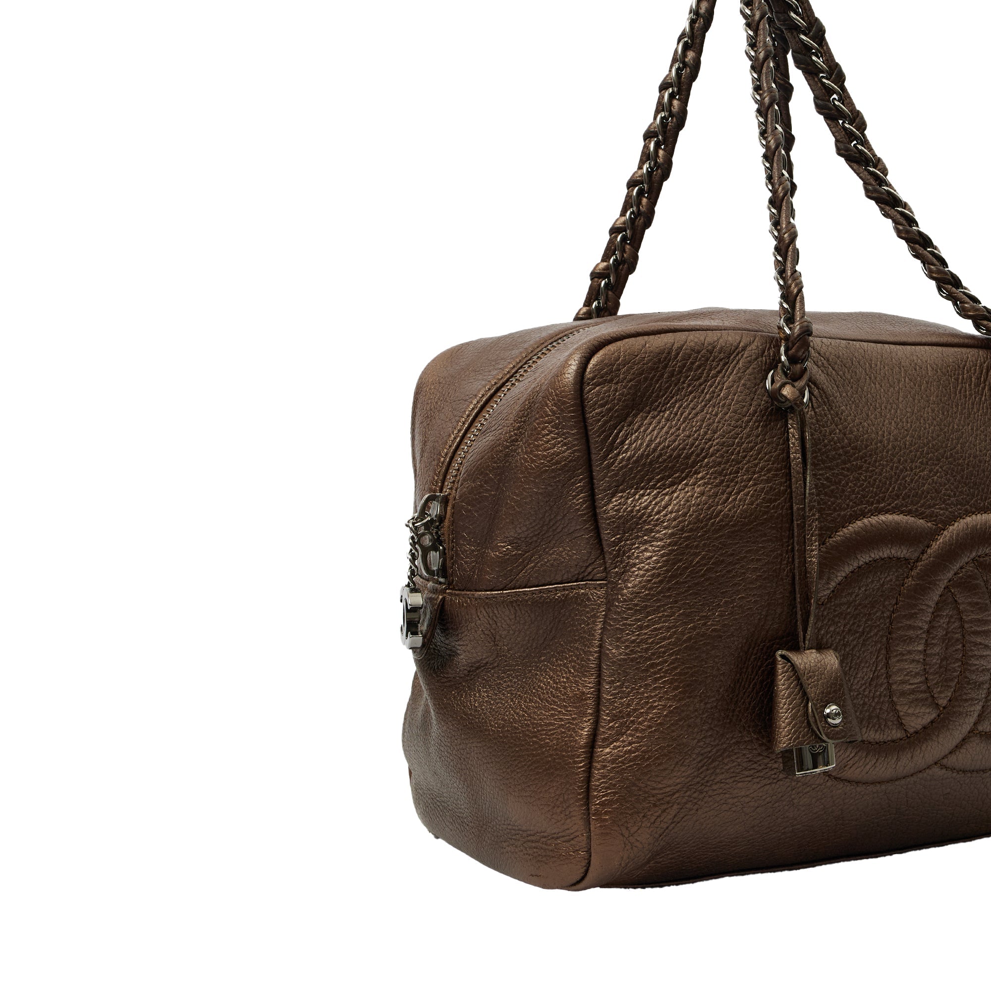 Chanel Shoulder Bag Luxe Ligne Tote in Metallic, Leather