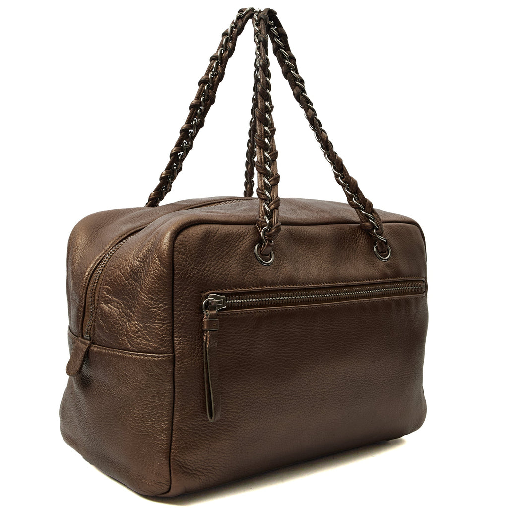 Chanel Shoulder Bag Luxe Ligne Tote in Metallic, Leather