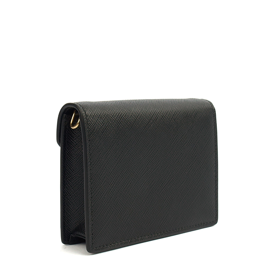 Prada Cross Body Saffiano Crossbody - Mini in Black, Calfskin