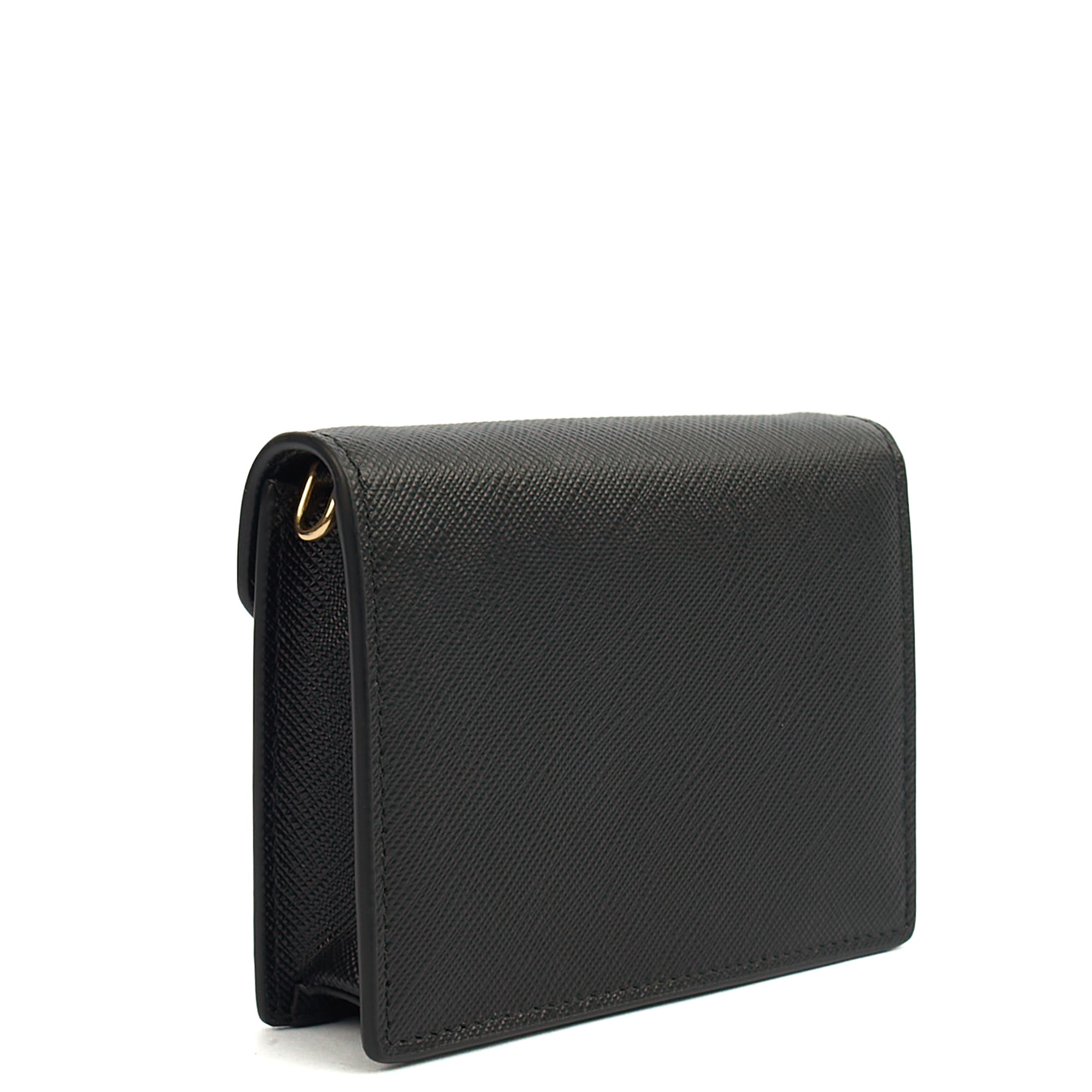 Prada Cross Body Saffiano Crossbody - Mini in Black, Calfskin