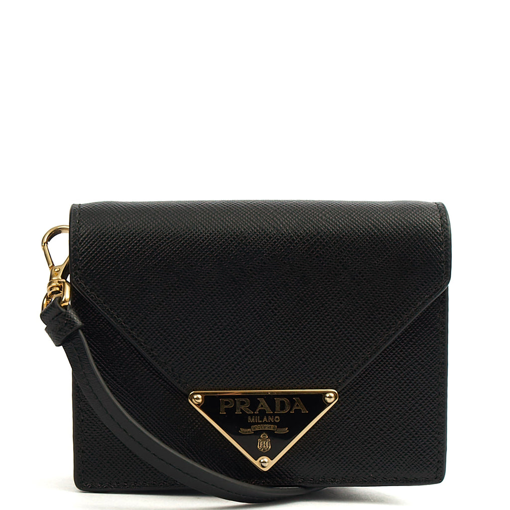 Prada Cross Body Saffiano Crossbody - Mini in Black, Calfskin