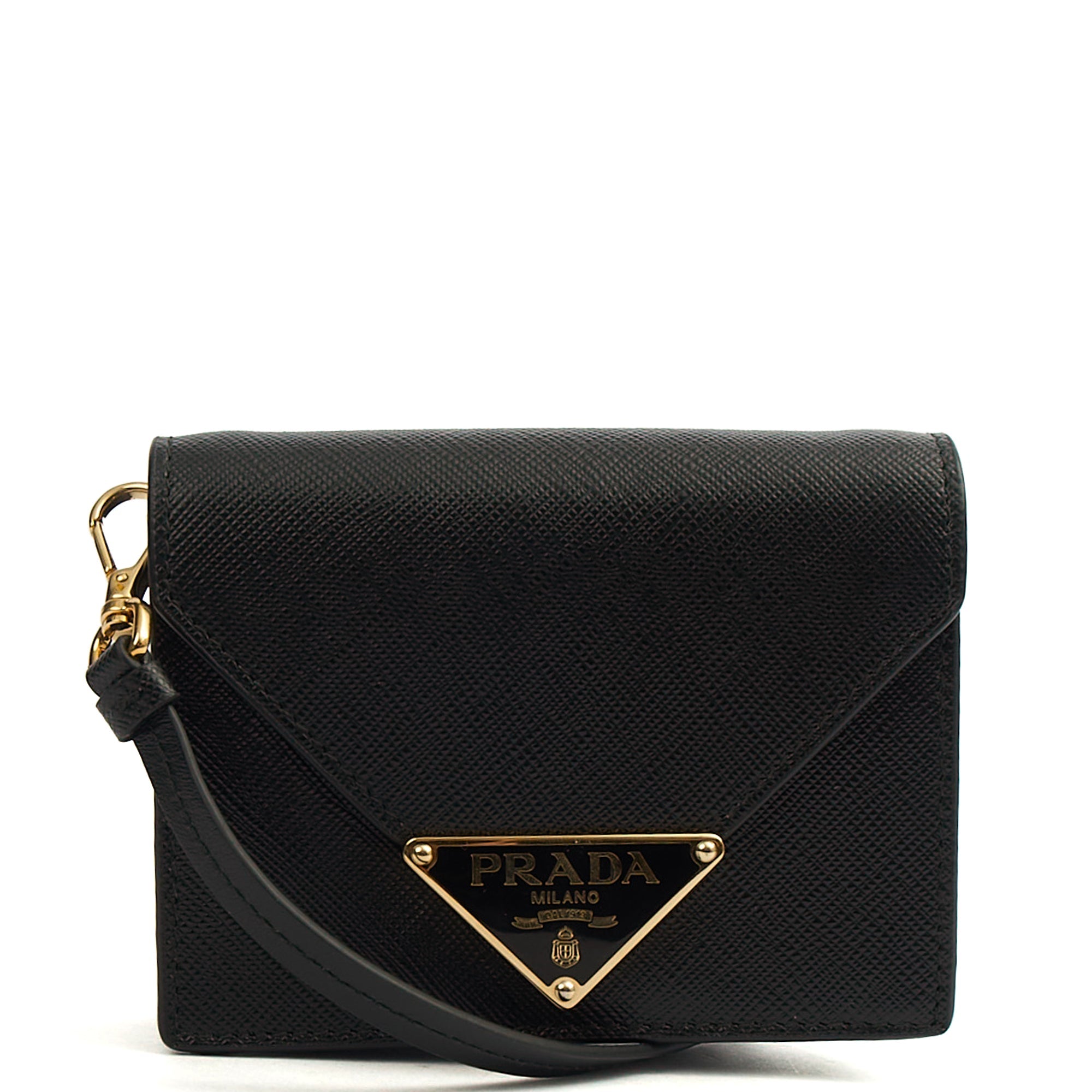 Prada Cross Body Saffiano Crossbody - Mini in Black, Calfskin