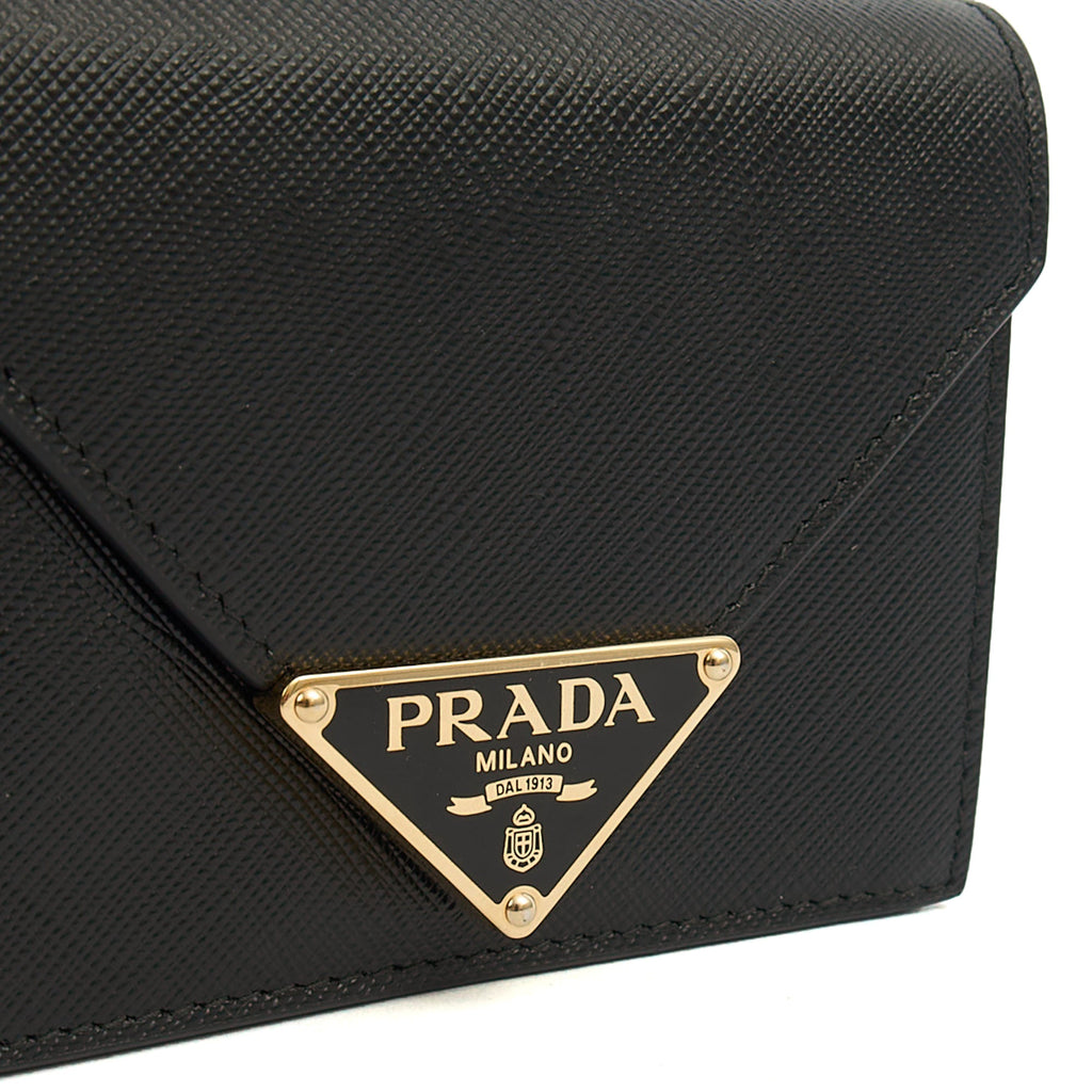Prada Cross Body Saffiano Crossbody - Mini in Black, Calfskin