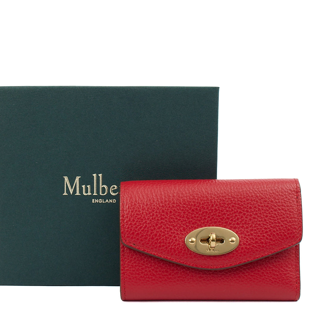 Mulberry Wallet Darley Wallet in Scarlet Red, Calfskin Leather