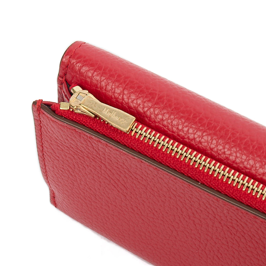 Mulberry Wallet Darley Wallet in Scarlet Red, Calfskin Leather